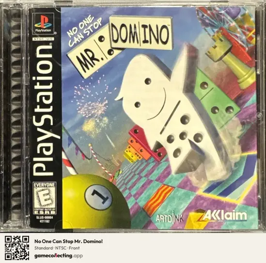 No One Can Stop Mr. Domino! PlayStation, NTSC box front