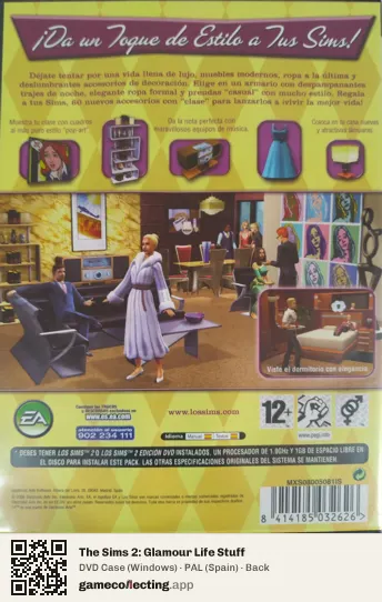 The Sims 2: Glamour Life Stuff Computer, Spain box back