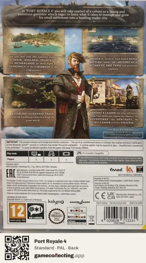 Port Royale 4 Nintendo Switch, PAL box back