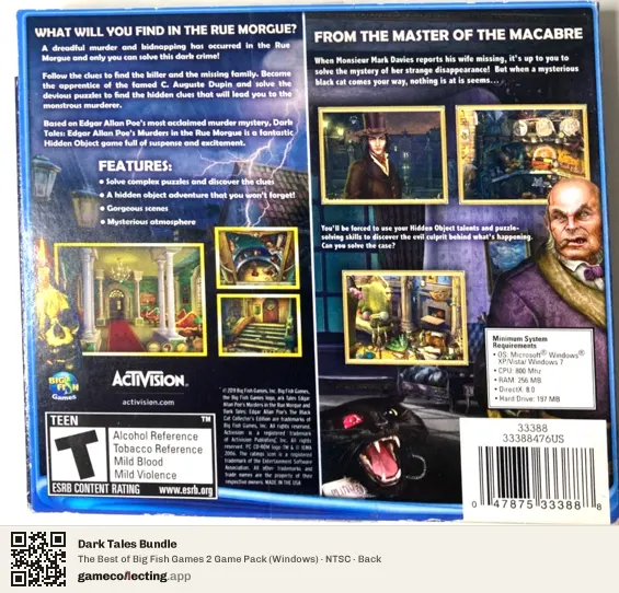Dark Tales Bundle Computer, NTSC box back