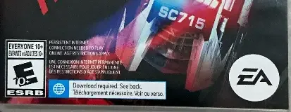 Need for Speed: Hot Pursuit Remastered, the ESRB box on its front