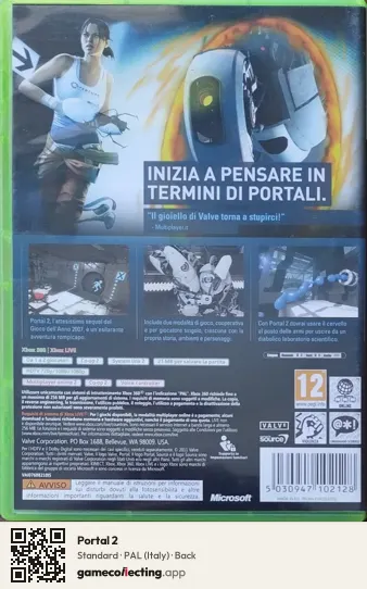 Portal 2 Xbox 360, Italy box back