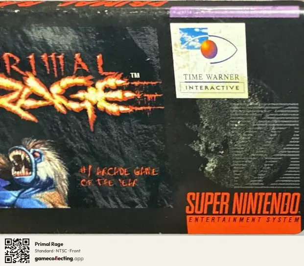 Primal Rage Super Nintendo Entertainment System, NTSC box front