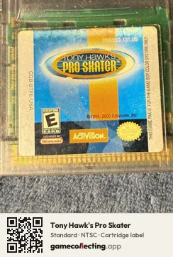 Tony Hawk's Pro Skater Game Boy Color, NTSC cartridge label