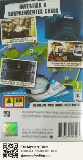 The Mystery Team PlayStation Portable, Spain box back