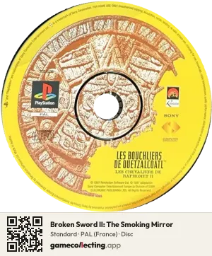 Broken Sword II: The Smoking Mirror PlayStation, PAL disc