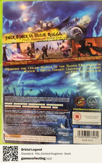 Brütal Legend Xbox 360, United Kingdom box back