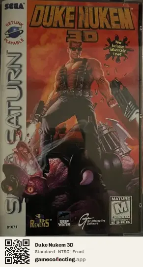 Duke Nukem 3D Sega Saturn, NTSC box front