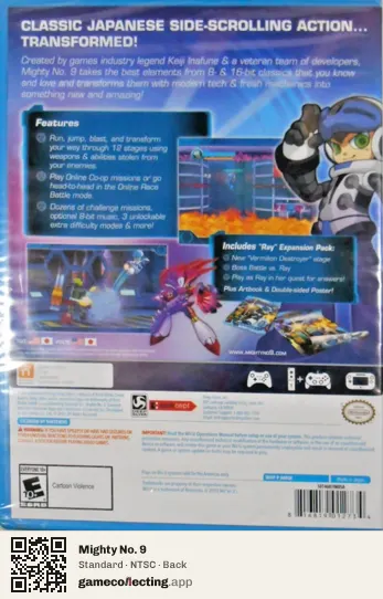 Mighty No. 9 Nintendo Wii U, NTSC box back