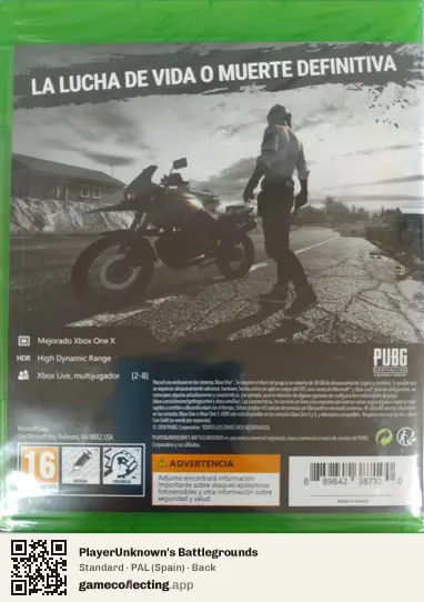 PlayerUnknown's Battlegrounds Xbox One, Spain box back