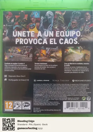 Bleeding Edge Xbox One, Spain box back
