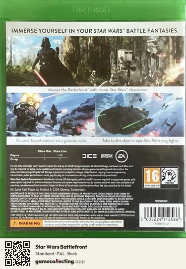 Star Wars Battlefront Xbox One, PAL box back