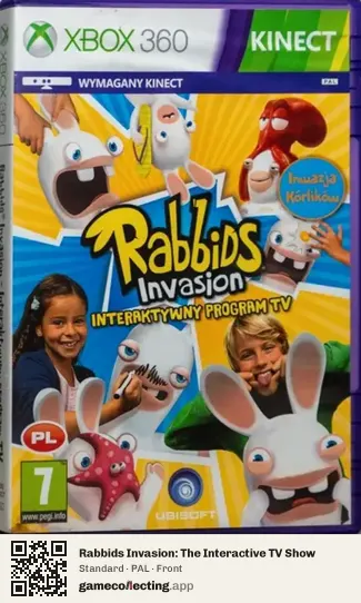Rabbids Invasion: The Interactive TV Show Xbox 360, PAL box front
