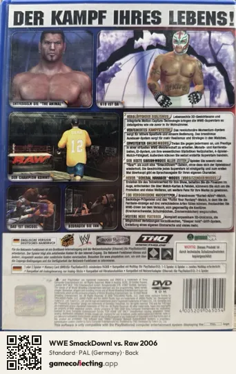 WWE SmackDown! vs. Raw 2006 PlayStation 2, Germany box back