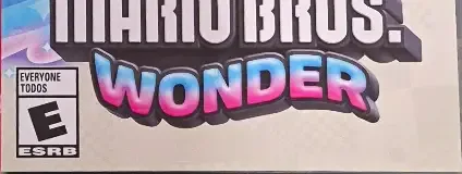 Super Mario Bros. Wonder, the ESRB box on its front