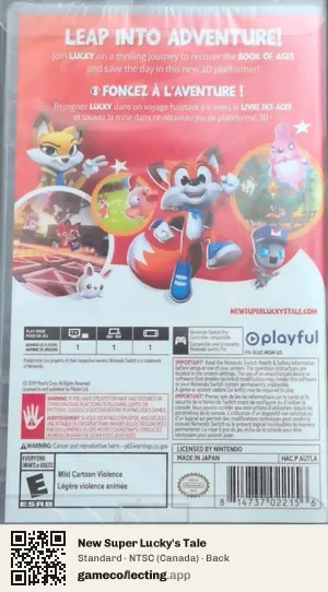 New Super Lucky's Tale Nintendo Switch, Canada box back