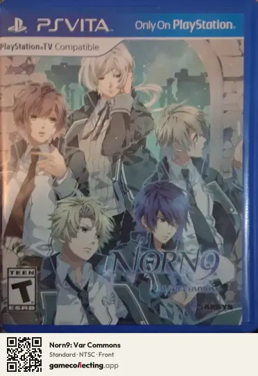 Norn9: Var Commons PlayStation Vita, NTSC box front