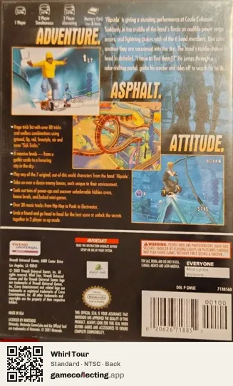 Whirl Tour Nintendo GameCube, NTSC box back