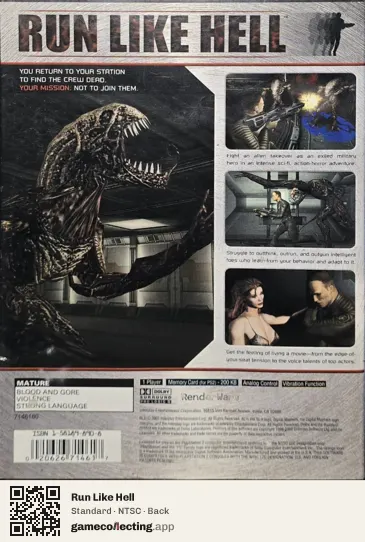 Run Like Hell PlayStation 2, NTSC box back