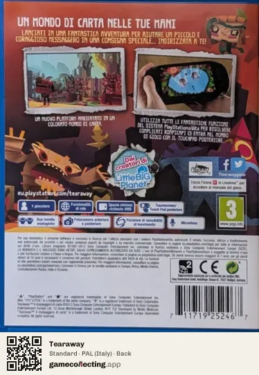Tearaway PlayStation Vita, Italy box back