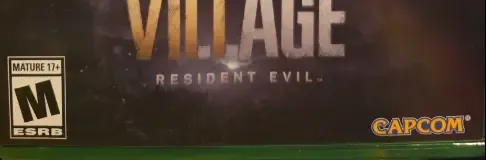 Resident Evil Village, the ESRB box on its front