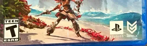 Horizon Forbidden West, the ESRB box on its front