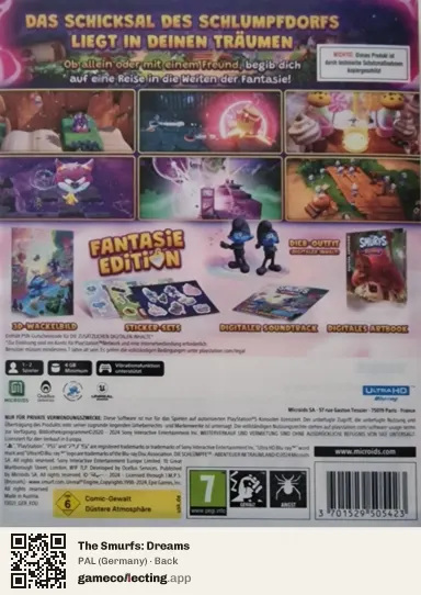 The Smurfs: Dreams PlayStation 5, Germany box back