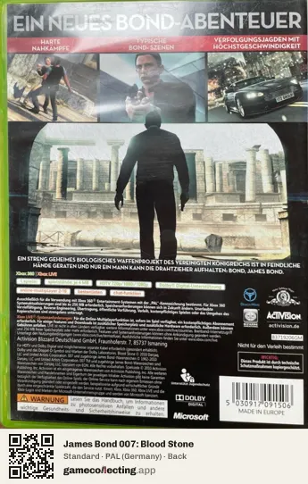 James Bond 007: Blood Stone Xbox 360, Germany box back