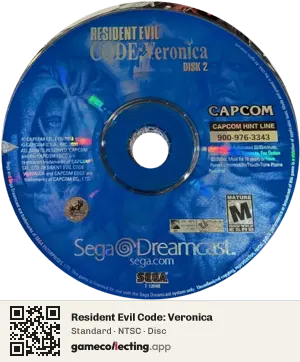 Resident Evil Code: Veronica Sega Dreamcast, NTSC disc