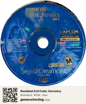 Resident Evil Code: Veronica Sega Dreamcast, NTSC disc