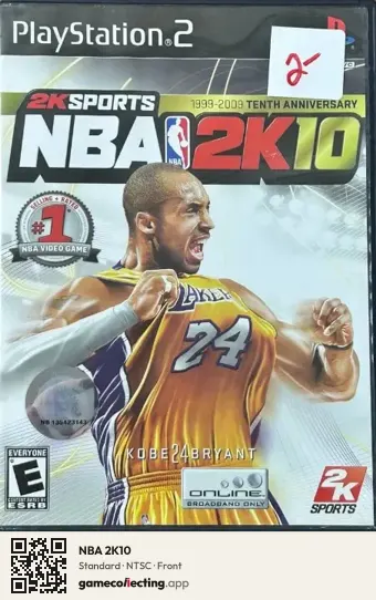 NBA 2K10 PlayStation 2, NTSC box front