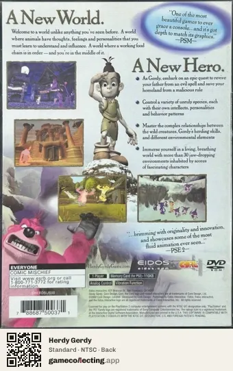 Herdy Gerdy PlayStation 2, NTSC box back