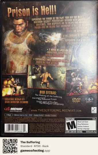 The Suffering PlayStation 2, NTSC box back