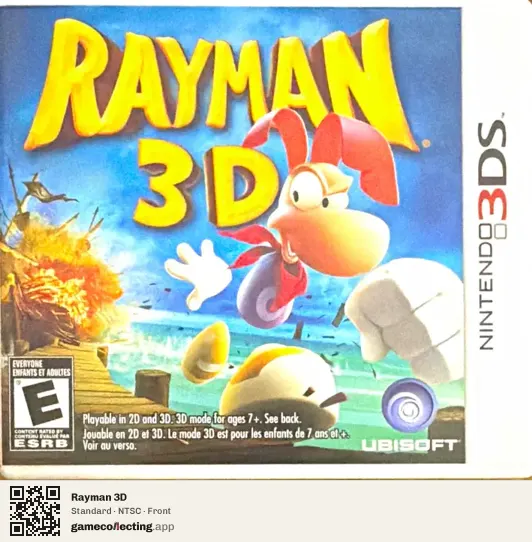 Rayman 3D Nintendo 3DS, NTSC box front