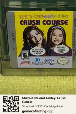 Mary-Kate and Ashley: Crush Course Game Boy Color, NTSC cartridge label