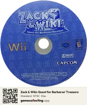 Zack & Wiki: Quest for Barbaros' Treasure Nintendo Wii, NTSC disc
