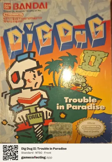 Dig Dug II: Trouble in Paradise Nintendo Entertainment System, NTSC box front