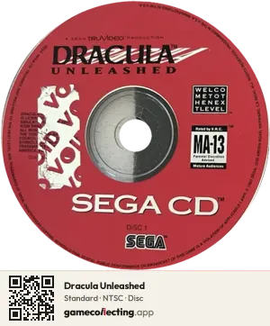 Dracula Unleashed Sega Mega-CD / Sega CD, NTSC disc