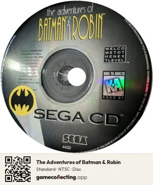 The Adventures of Batman & Robin Sega Mega-CD / Sega CD, NTSC disc