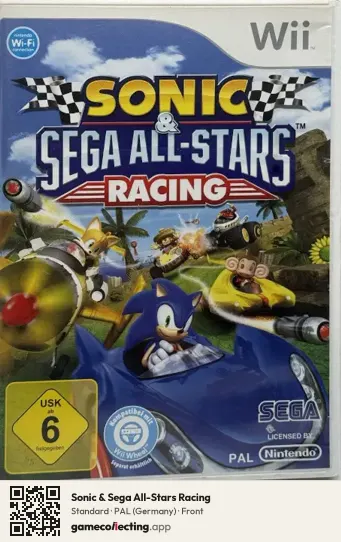 Sonic & Sega All-Stars Racing Nintendo Wii, Germany box front
