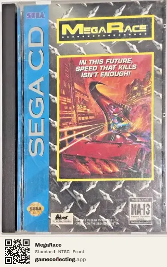 MegaRace Sega Mega-CD / Sega CD, NTSC box front