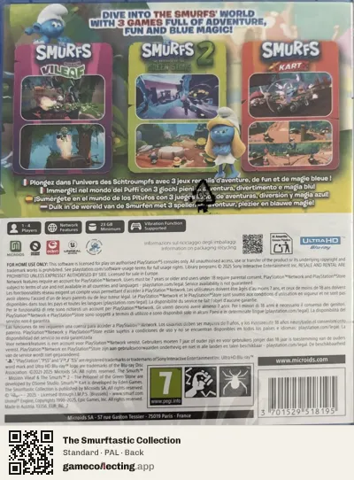 The Smurftastic Collection PlayStation 5, PAL box back