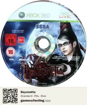 Bayonetta Xbox 360, PAL disc