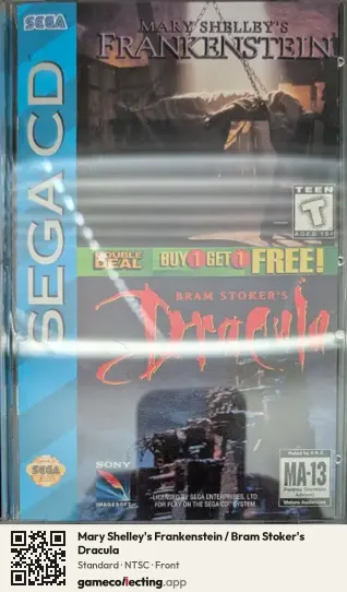 Mary Shelley's Frankenstein / Bram Stoker's Dracula Sega Mega-CD / Sega CD, NTSC box front