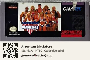 American Gladiators Super Nintendo Entertainment System, NTSC cartridge label