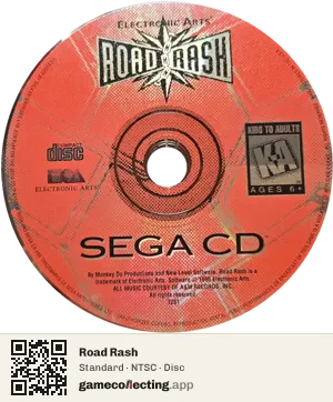 Road Rash Sega Mega-CD / Sega CD, NTSC disc