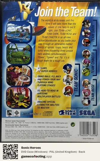Sonic Heroes Computer, United Kingdom box back