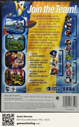 Sonic Heroes Computer, PAL box back
