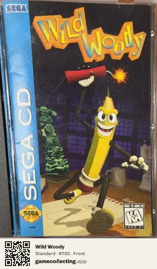 Wild Woody Sega Mega-CD / Sega CD, NTSC box front