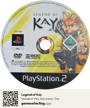 Legend of Kay PlayStation 2, PAL disc